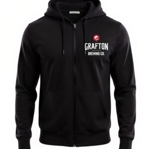 GRAFTON HERITAGE BREWING CO. ZIP UP HOODIE SLEEVE LOGO